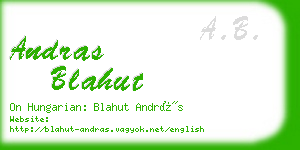 andras blahut business card